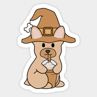 Pumpkin Spice French Bulldog Cream Sticker